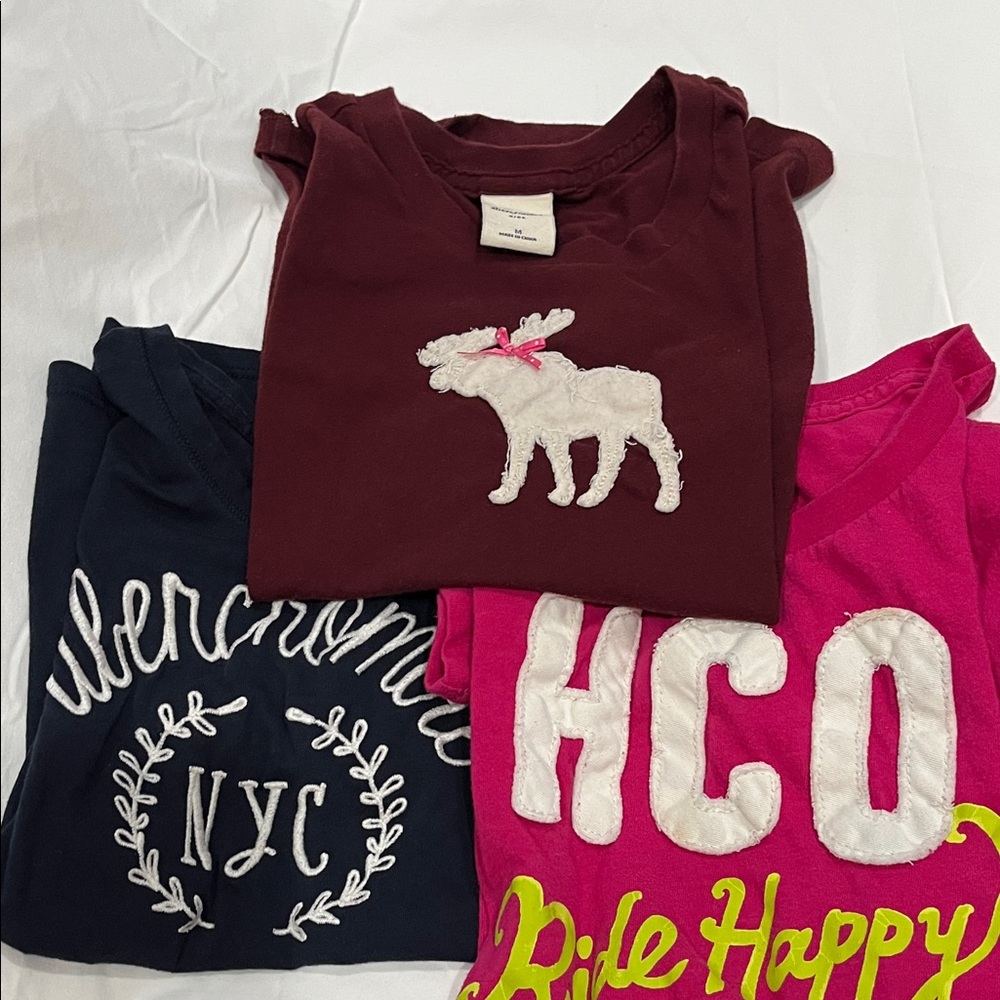 Abercrombie & Fitch Kids and Hollister Tees - Navy, Burgundy, Pink
